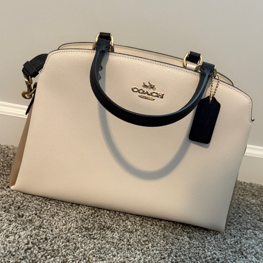 Coach Black and Cream Satchel